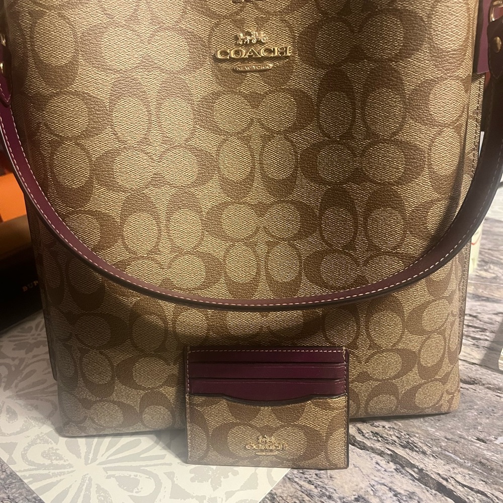Coach Brown and Purple Women's Bag